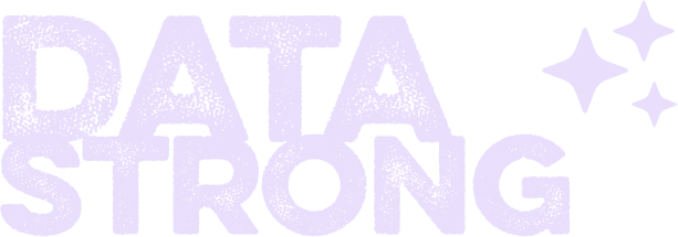 Data Strong logo in light purple and white