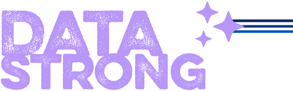 Data Strong logo in light purple and white